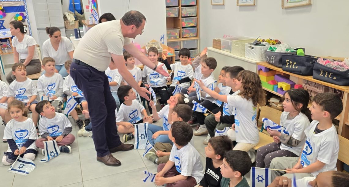 ראש עיריית יקנעם וצוות אגף החינוך ביקרו לקראת יום העצמאות בגני העיר